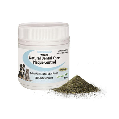 Vetnex Original Natural Dental Care Plaque Control Powder for Dogs & Cats 100g
