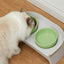 PAKEWAY Double Plastic Green Feeding Bowls with Grey Rack