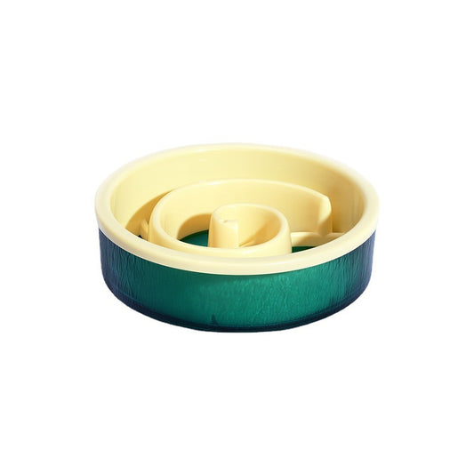 PAKEWAY Yellow Glass Slow-feed Bowl For Pets