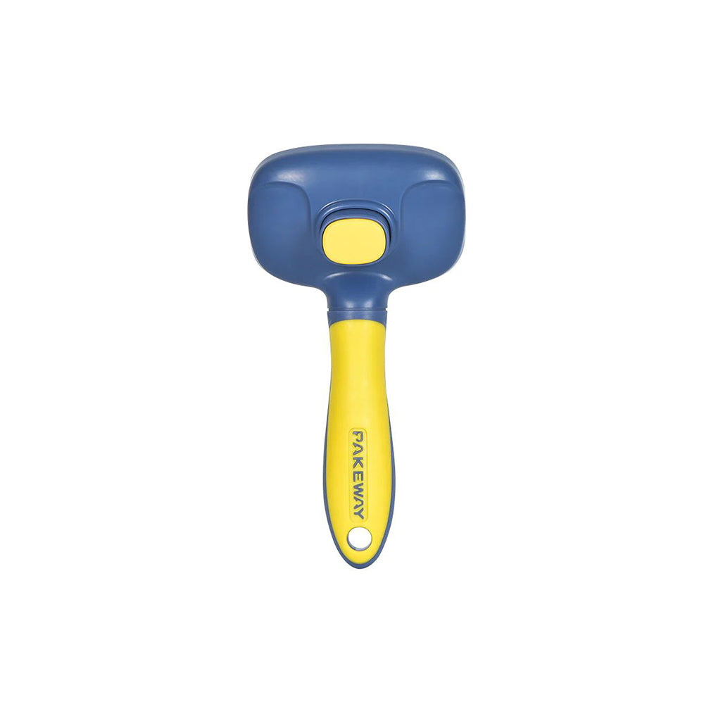 PAKEWAY Blue & Yellow T10 Self-Cleaning Slicker Brush Max (Extra Large)