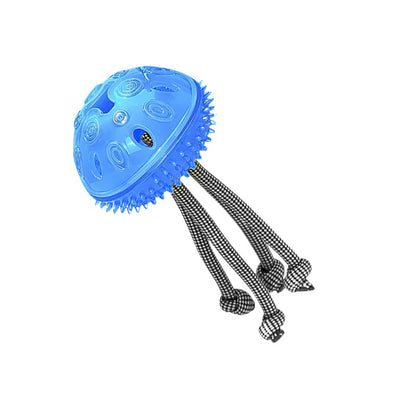 PAKEWAY Blue Jellyfish Play & Food Feeder for Big Dogs