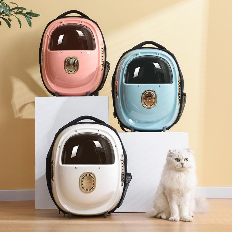 Pakeway White Pet Backpack with Air Circulation Function
