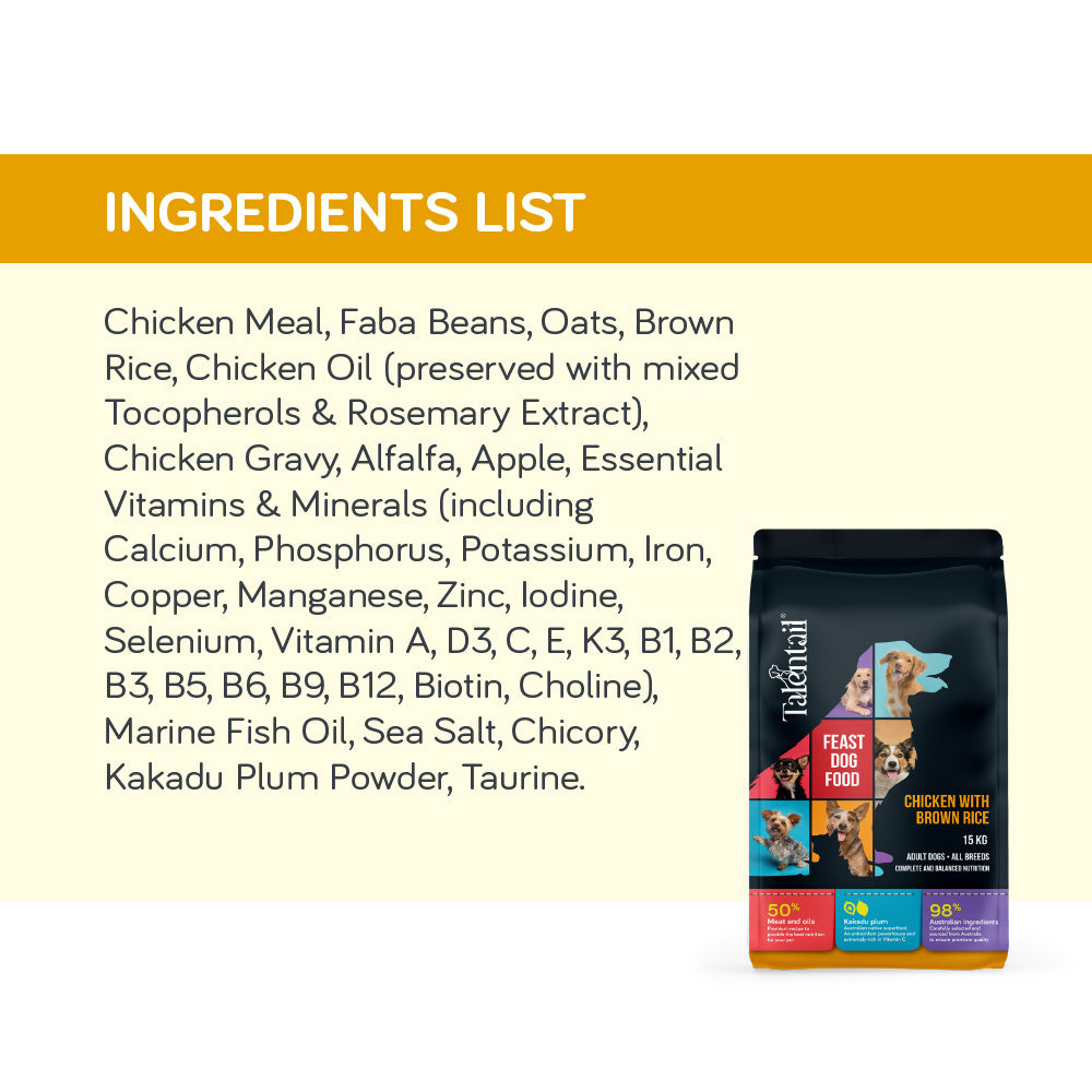 [FREE SAMPLE] TALENTAIL Chicken with Brown Rice Kibble Dog Food for Adult Dogs 70g