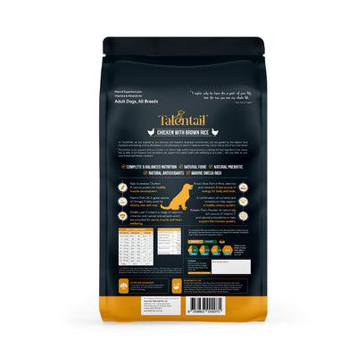 TALENTAIL Chicken with Brown Rice Kibble Dog Food for Adult Dogs 15kg