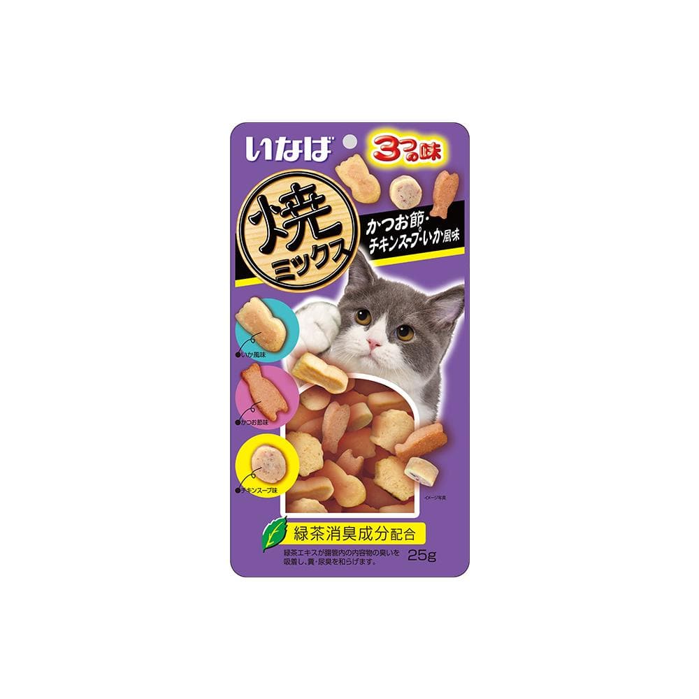 CIAO Juicy Bits Tuna and Chicken Fillet Mix with Dried Bonito, Chicken Soup & Squid 25g