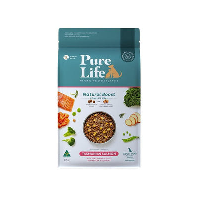 PURE LIFE Natural Boost Salmon Grain Free Dog Food for Adult Dogs 8kg
