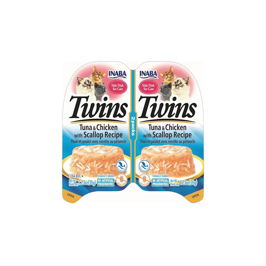 INABA Twins Tuna & Chicken with Scallop Recipe Jelly Cat Treats 2x35g