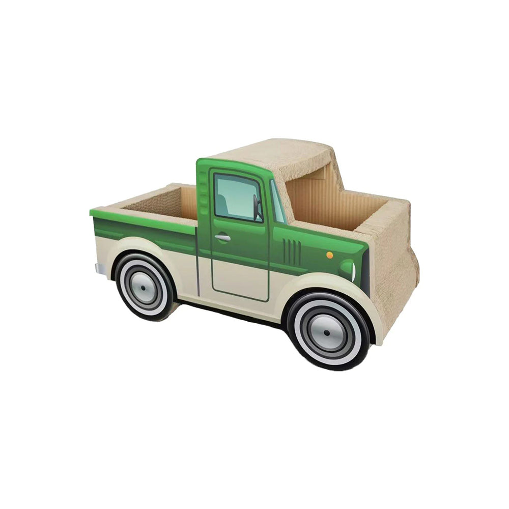 ZODIAC Green Truck Corrugated Cardboard Cat Scratcher
