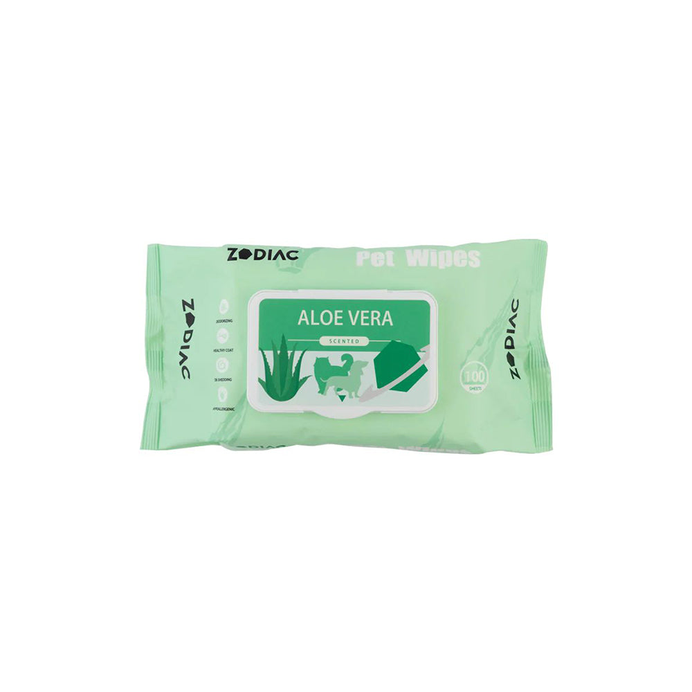 ZODIAC Aloe Vera Pet Grooming Wipes 100pcs (bag)