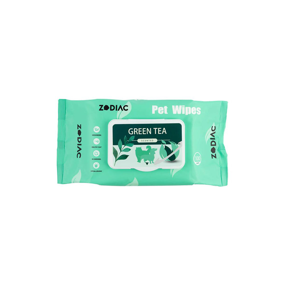 ZODIAC Green Tea Pet Grooming Wipes 100pcs (bag)