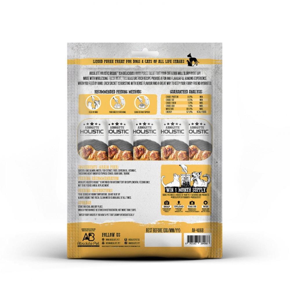 ABSOLUTE HOLISTIC Chicken & King Salmon Puree Cat Treats 5x12g