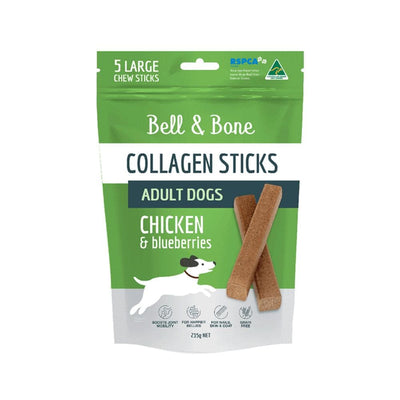 BELL & BONE Chicken & Blueberry Collagen Sticks Dog Treats for Adult Dogs 235g