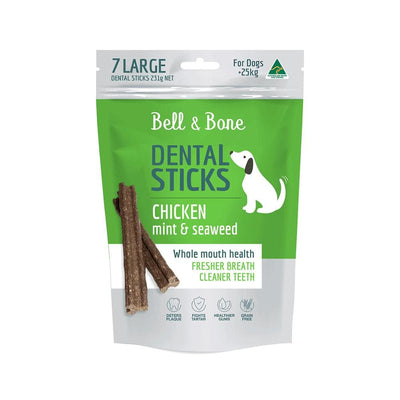BELL & BONE Chicken, Mint & Seaweed Dental Stick Dog Treats 231g (large)
