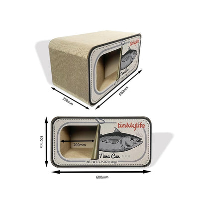 TINKLY LIFE White Tuna Can Cat Scratcher