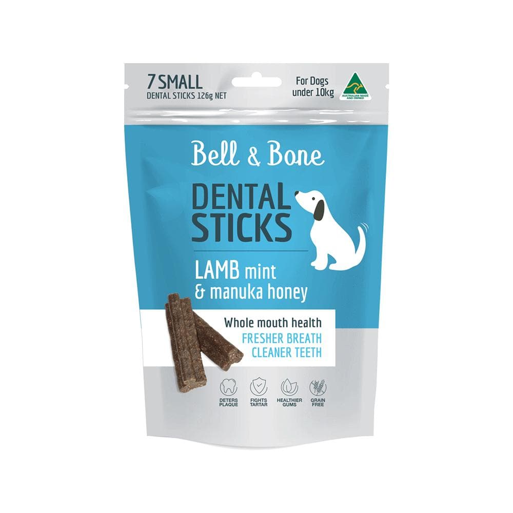 BELL & BONE Lamb, Mint & Manuka Honey Dental Stick Dog Treats 126g (small)