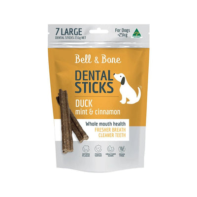 BELL & BONE Duck, Mint & Cinnamon Dental Stick Dog Treats 231g (large)