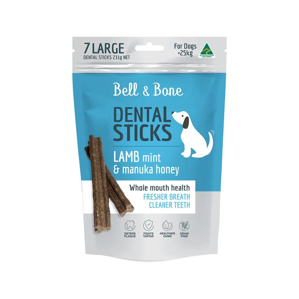 BELL & BONE Lamb, Mint & Manuka Honey Dental Stick Dog Treats 231g (large)