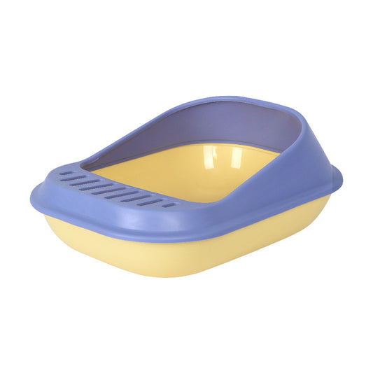 PAKEWAY Large Size Blue & Yellow Cat Toilet Tray