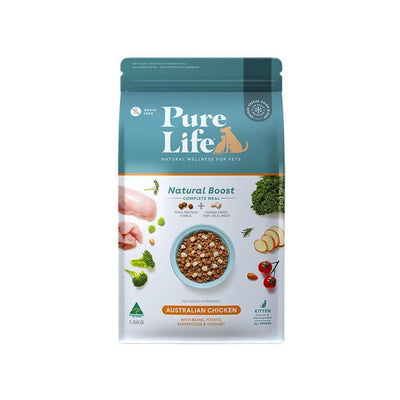 PURE LIFE Natural Boost Chicken Grain Free Cat Food for Kittens 1.5kg