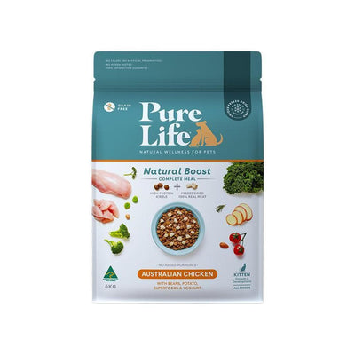 PURE LIFE Natural Boost Chicken Grain Free Cat Food for Kittens 6kg
