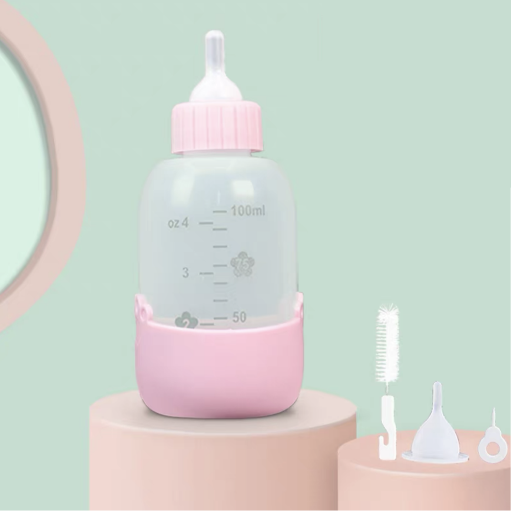 DIIL Pink Bottle with Nipple Brush Pet Nursing Kit