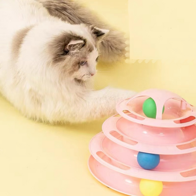 KARA PET Green Turntable With Balls Cat Toy