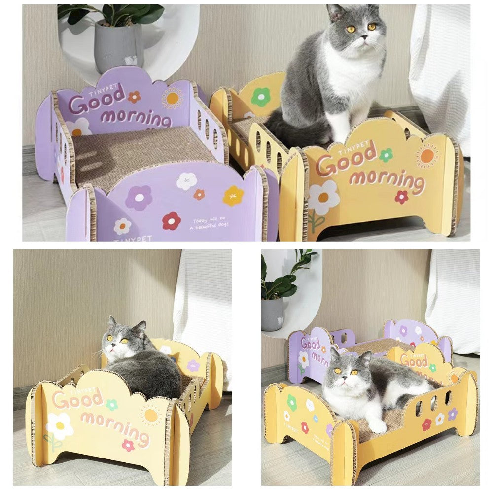 TINYPET Purple Deck Cat Scratch Board Sleeping Bed Pet Toy