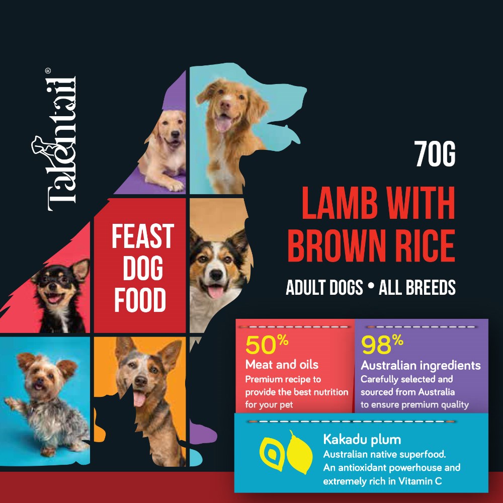 [SAMPLE] TALENTAIL Lamb with Brown Rice Kibble Dog Food For Adult Dogs 70g